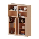 ErgoTray Kombi-Schrank, 4reihig, zweiteilig, 3 OH unten Türen, oben 2 OH Regal, B/H/T 140,6x190x50cm 